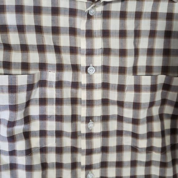 Van Heusen 🎯 Brown & Cream Colored Flannel - Picture 6 of 6